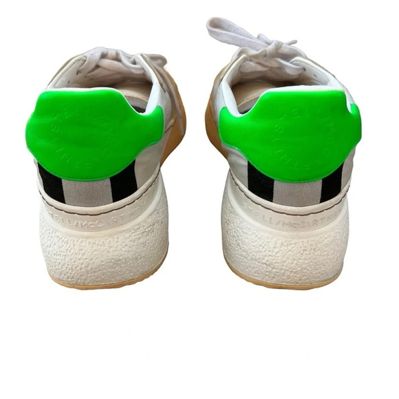 Stella McCartney Loop Lace Up Sneakers Neon Green White 37 Summer Streetwear - Picture 4 of 10